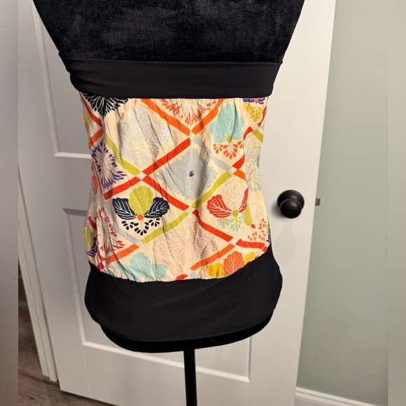 Trina Turk Los Angeles Silk Japanese print tube top strapless blouse - Picture 3 of 7